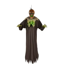 Party City Light-Up & Talking Jack-O'-Lantern Ghoul Hanging Decoration, 6Ft| Hanging Props