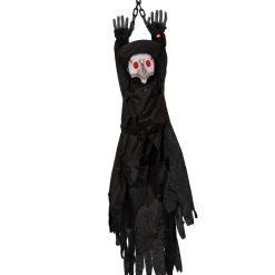 Party City Light-Up Animated Plague Doctor Plastic & Fabric Hanging Decoration With Sounds, 53In| Animatronics