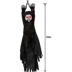 Party City Light-Up Animated Plague Doctor Plastic & Fabric Hanging Decoration With Sounds, 53In| Hanging Decorations