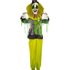 Party City Light-Up Animated Shaking Horror Clown Fabric & Plastic Hanging Decoration, 34.6In X 53.1In| Animatronics