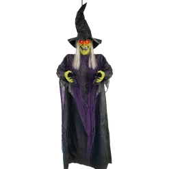 Party City Light-Up Cackling Witch Hanging Halloween Decoration, 6Ft| Hanging Props