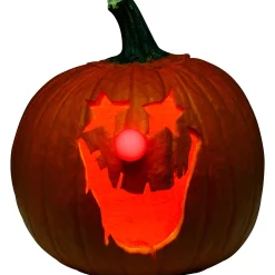 Party City Light-Up Clown Plastic & Stainless Steel Pumpkin Carving Kit With Sounds, 7Pc| Pumpkin Carving Kits