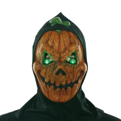 New Light-Up Evil Eyes Jack-O'-Lantern Face Mask Scary