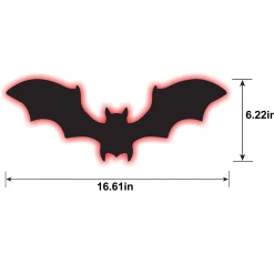 Party City Light-Up Fiberboard Led Bat Sign, 16.6In X 6.1In| Home Décor
