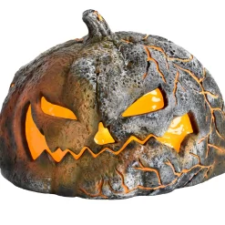 Party City Light-Up Flaming Pumpkin, 14.2In X 10.2In - Halloween Decoration| Home Décor