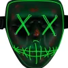 Best Sale Light-Up Green Stitch Face Mask Scary