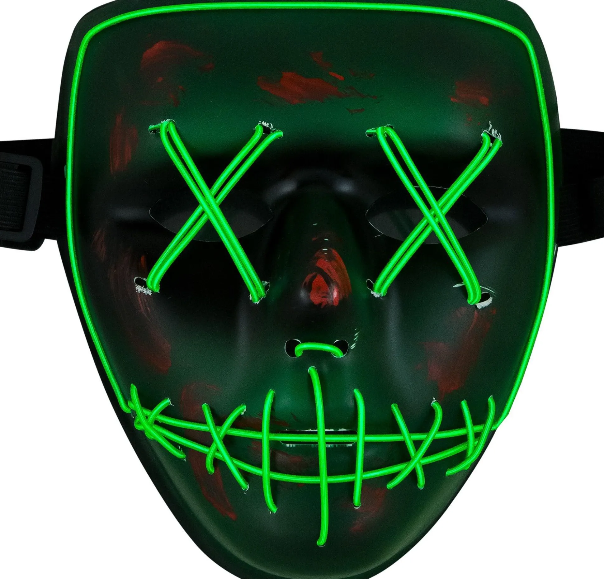 Best Sale Light-Up Green Stitch Face Mask Scary