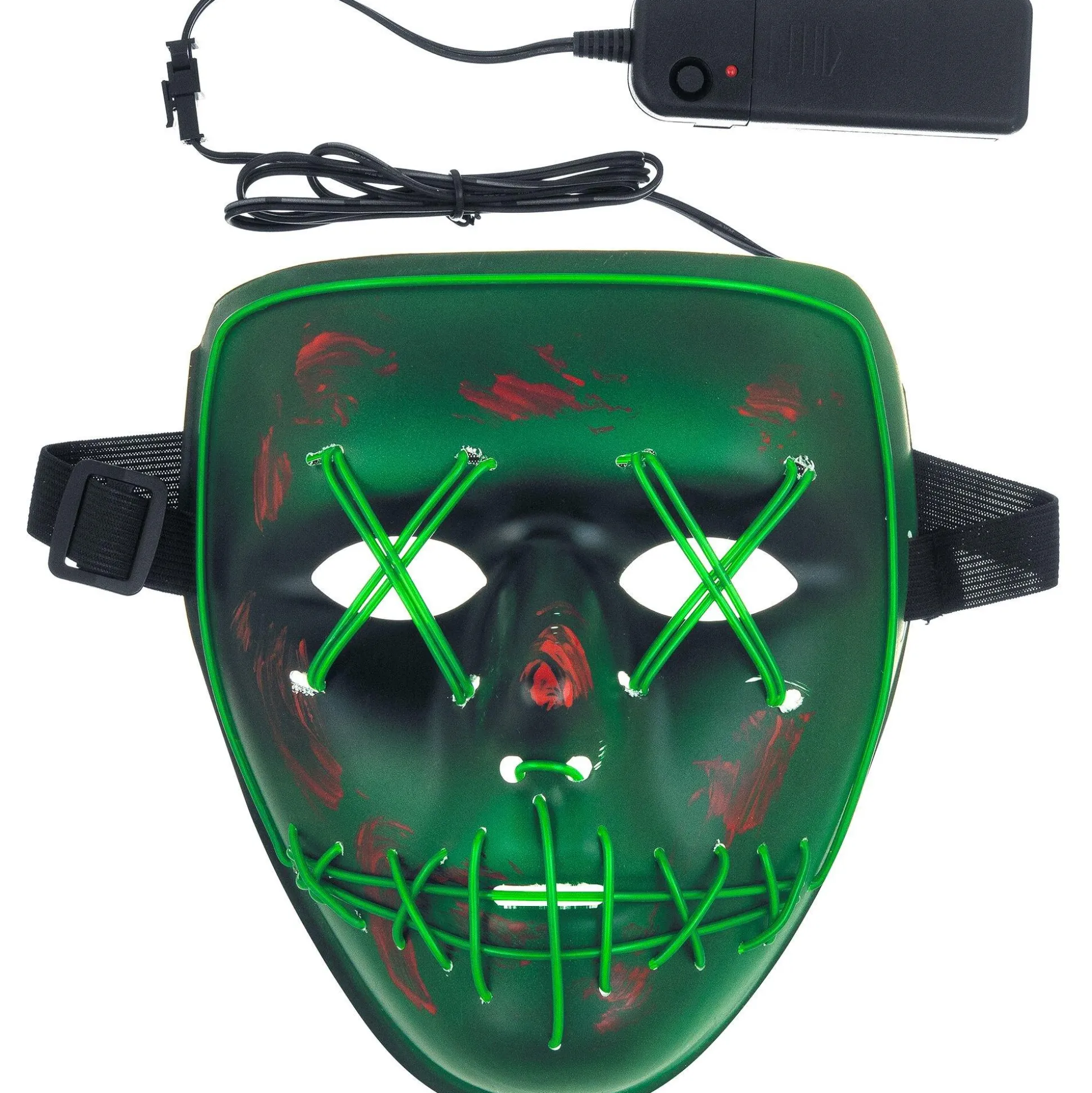 Best Sale Light-Up Green Stitch Face Mask Scary
