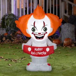 Party City Light-Up Halloween Pennywise Inflatable Yard Decoration, 4Ft - It| Inflatables & Blow-Ups