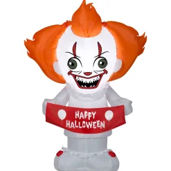 Party City Light-Up Halloween Pennywise Inflatable Yard Decoration, 4Ft - It| Inflatables & Blow-Ups