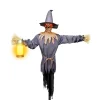 Party City Light-Up Motion-Activated Scarecrow & Lantern Plastic & Fabric Yard Stake With Sounds, 7.8Ft| Animatronics