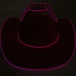 Outlet Light-Up Neon Pink Fabric Cowboy Hat Cowboy