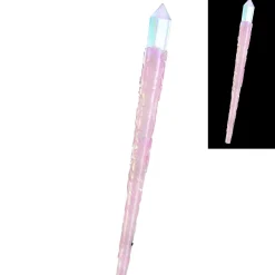 Cheap Light-Up Pink Iridescent Plastic Crystal Wand Prop, 15In - Fairy Weapons