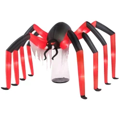 Party City Light-Up Red & Black Giant Spider Inflatable Yard Decoration, 9Ft X 6Ft| Inflatables & Blow-Ups