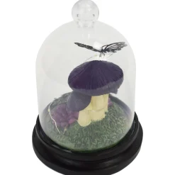 Party City Light-Up Resin Mushroom & Butterfly Dome, 10.25In| Home Décor