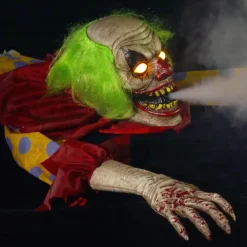 Party City Light-Up Zombie Clown With Fog Effect, 25In| Animatronics