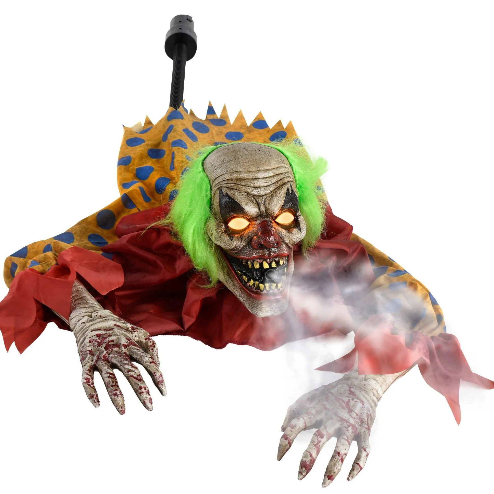 Party City Light-Up Zombie Clown With Fog Effect, 25In| Standing Props