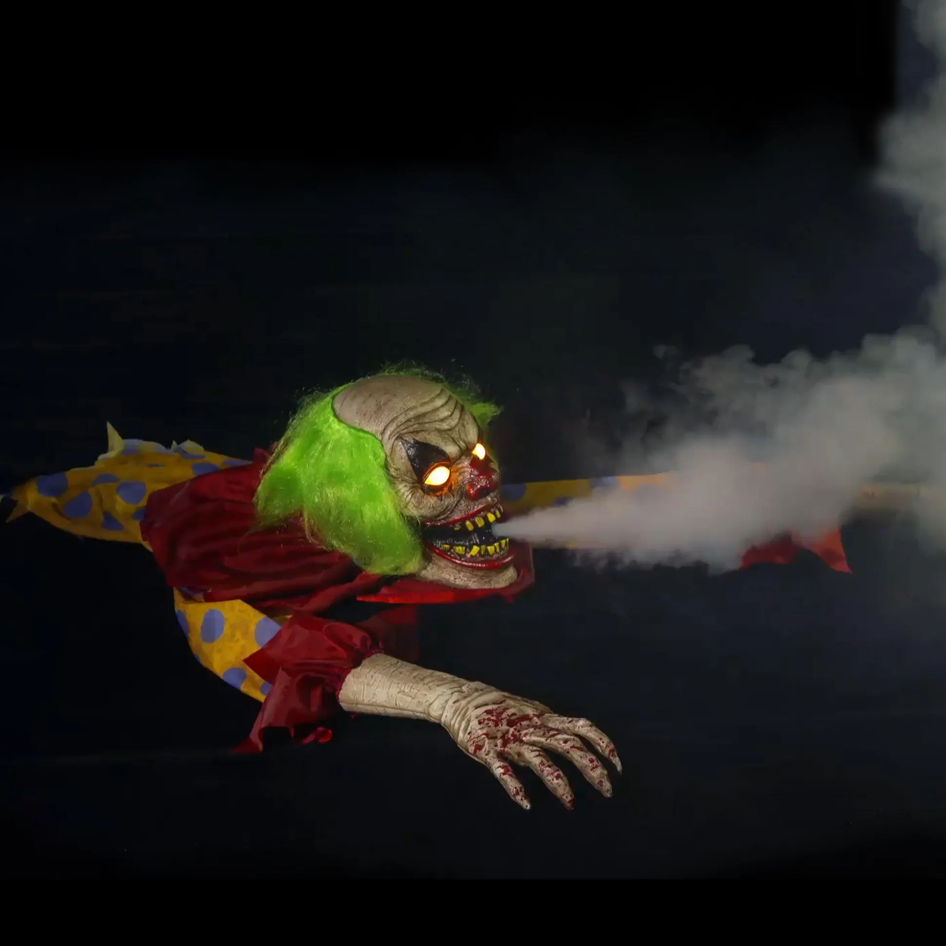 Party City Light-Up Zombie Clown With Fog Effect, 25In| Standing Props