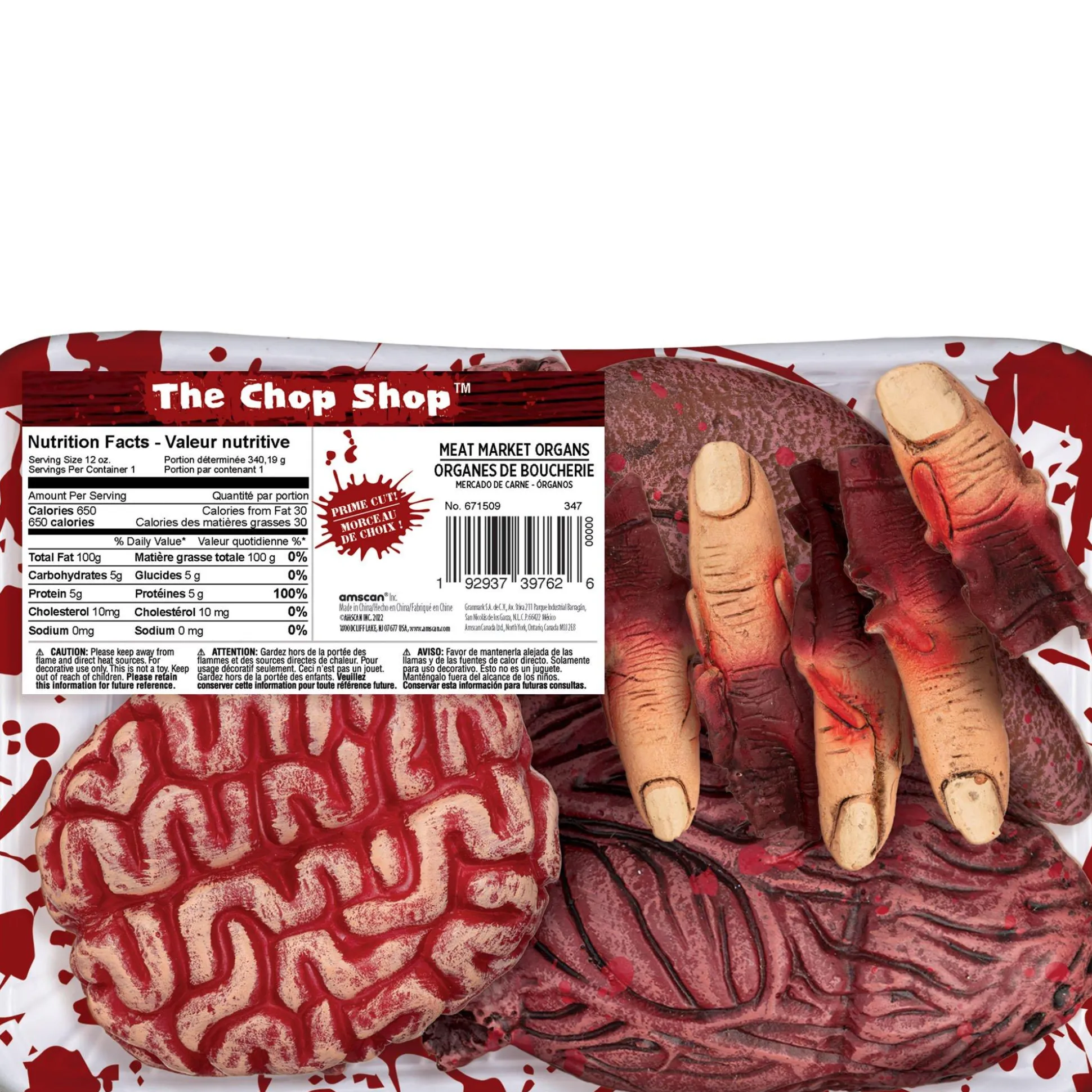 Party City Meat Market Plastic Organs, 12In X 8In - Get Axed| Get Axed