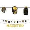 Party City Metallic Glam Boneyard Black & Gold Haunted Banners, 2Ct| Boneyard Glam