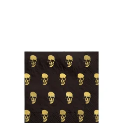 Party City Metallic Glam Boneyard Paper Beverage Napkins, 5In, 16Ct| Boneyard Glam