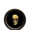 Party City Metallic Glam Boneyard Paper Dessert Plate, 7In, 8Ct| Boneyard Glam