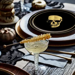 Party City Metallic Glam Boneyard Paper Dessert Plate, 7In, 8Ct| Boneyard Glam