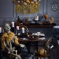 Party City Metallic Glam Boneyard Paper Dessert Plate, 7In, 8Ct| Boneyard Glam