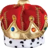 Clearance Metallic Gold & Red Fabric Birthday Crown, 7In X 7In Tiaras, Crowns