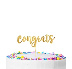 Clearance Metallic Gold Congrats Cake Topper Baking Supplies