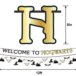 Party City Metallic Harry Potter Cardstock Banners, 12Ft, 2Ct| Harry Potter Hogwarts
