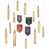 Party City Metallic Hogwarts United Cardstock Hanging Decorations, 24Ct - Harry Potter| Harry Potter Hogwarts