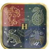 Party City Metallic Hogwarts United Square Paper Lunch Plates, 9In, 8Ct - Harry Potter| Harry Potter Hogwarts