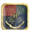 Party City Metallic Hogwarts United Square Paper Dessert Plates, 7In, 8Ct - Harry Potter| Harry Potter Hogwarts