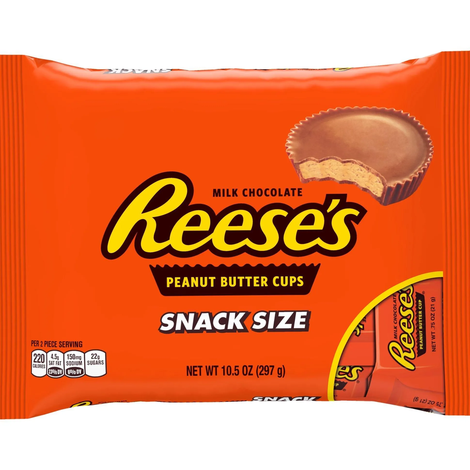 New Milk Chocolate Snack Size Reese's Peanut Butter Cups Bag, 14Pc Bulk Candy
