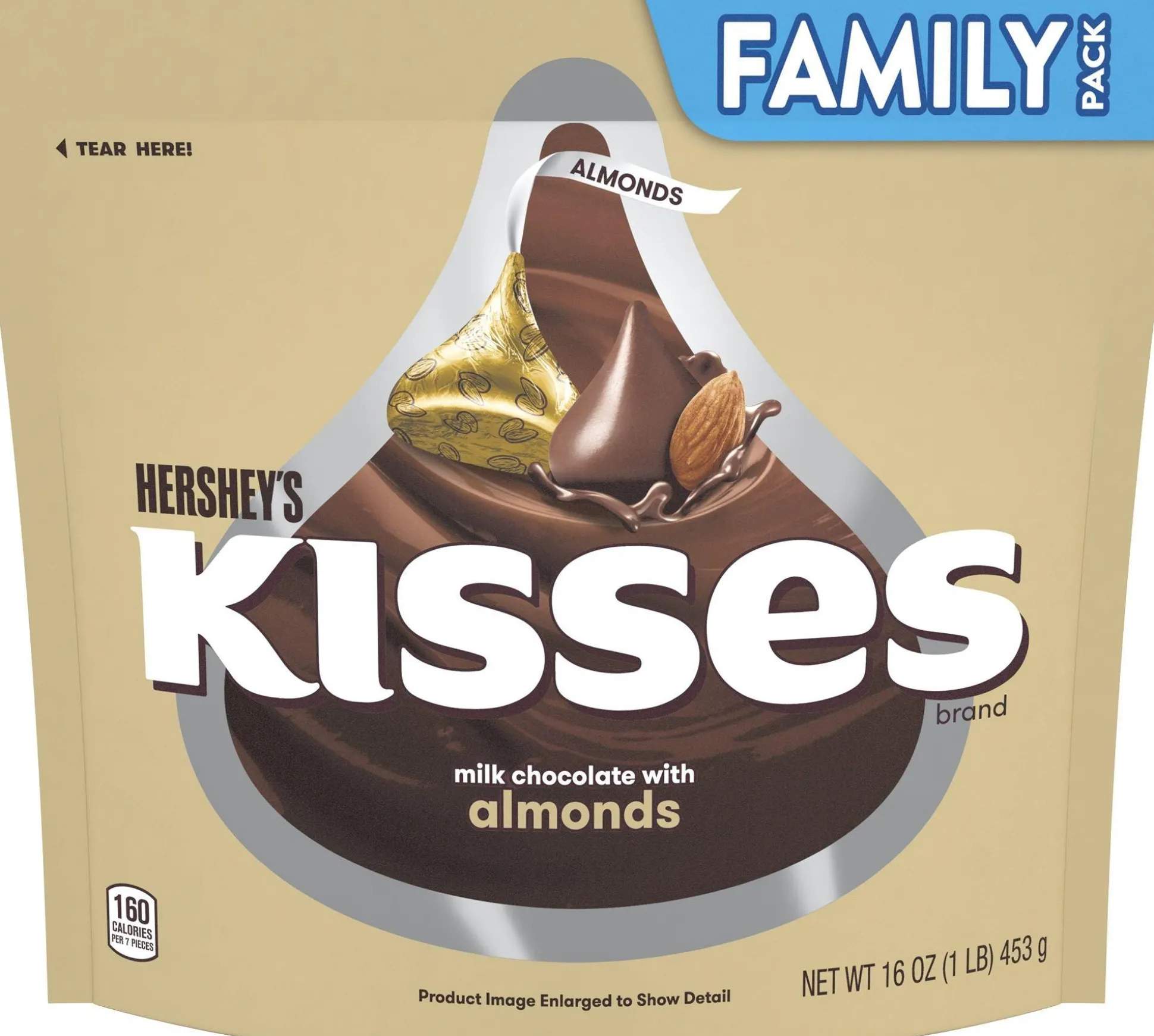 Shop Milk Chocolate With Almonds Kisses Family Pack Bulk Candy