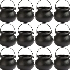 Party City Mini Black Candy Cauldrons, 12Ct| Favors & Favor Bags