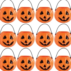 Party City Mini Pumpkin Trick Or Treat Candy Pails, 12Ct| Favors & Favor Bags