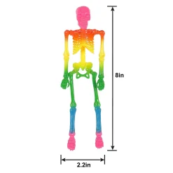 Party City Mini Rainbow Poseable Plastic Hanging Skeleton, 8In| Skeletons