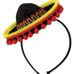 Online Mini Sombrero Headband With Ball Fringe Headbands, Tails