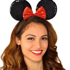 Store Minnie Mouse Sequin Bow Headband Headbands, Tails