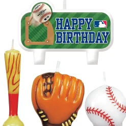 Hot Baseball Birthday Candles, 4Ct Baking Supplies