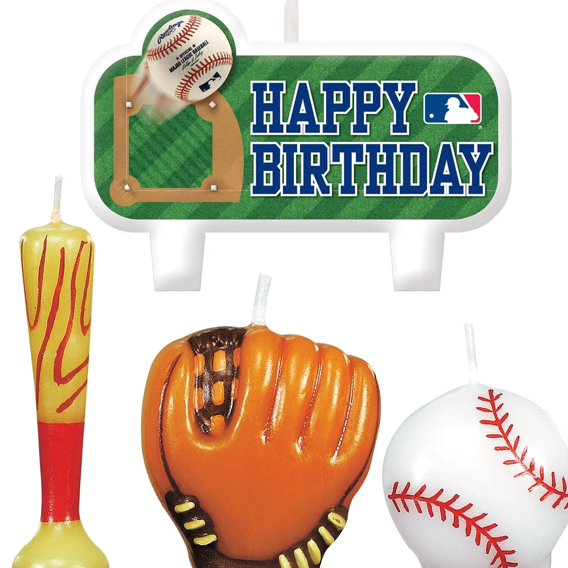 Hot Baseball Birthday Candles, 4Ct Baking Supplies