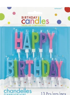 Best Sale Multicolor Bright Happy Birthday Toothpick Candle Set 13Pc Baking Supplies