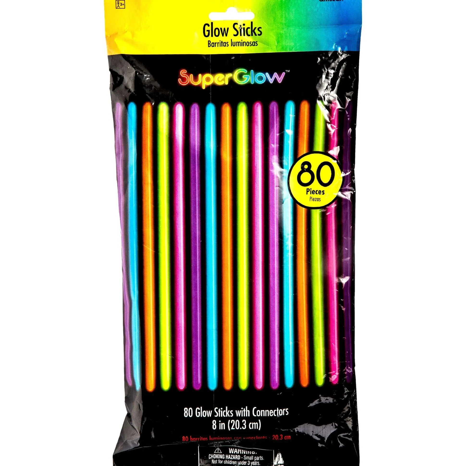 Party City Multicolor Glow Bracelets 80Ct| Glow Sticks & Safety Lights