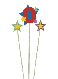 Store Number 0 Star Birthday Toothpick Candle Set 3Pc Baking Supplies