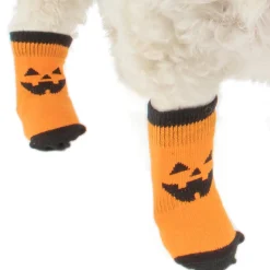 Cheap Orange & Black Jack-O'-Lantern Anti-Slip Dog Socks Dog & Pet Costumes