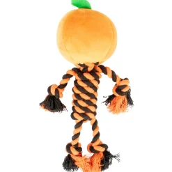 Shop Orange & Black Pumpkin Rope Dog Toy Dog & Pet Costumes