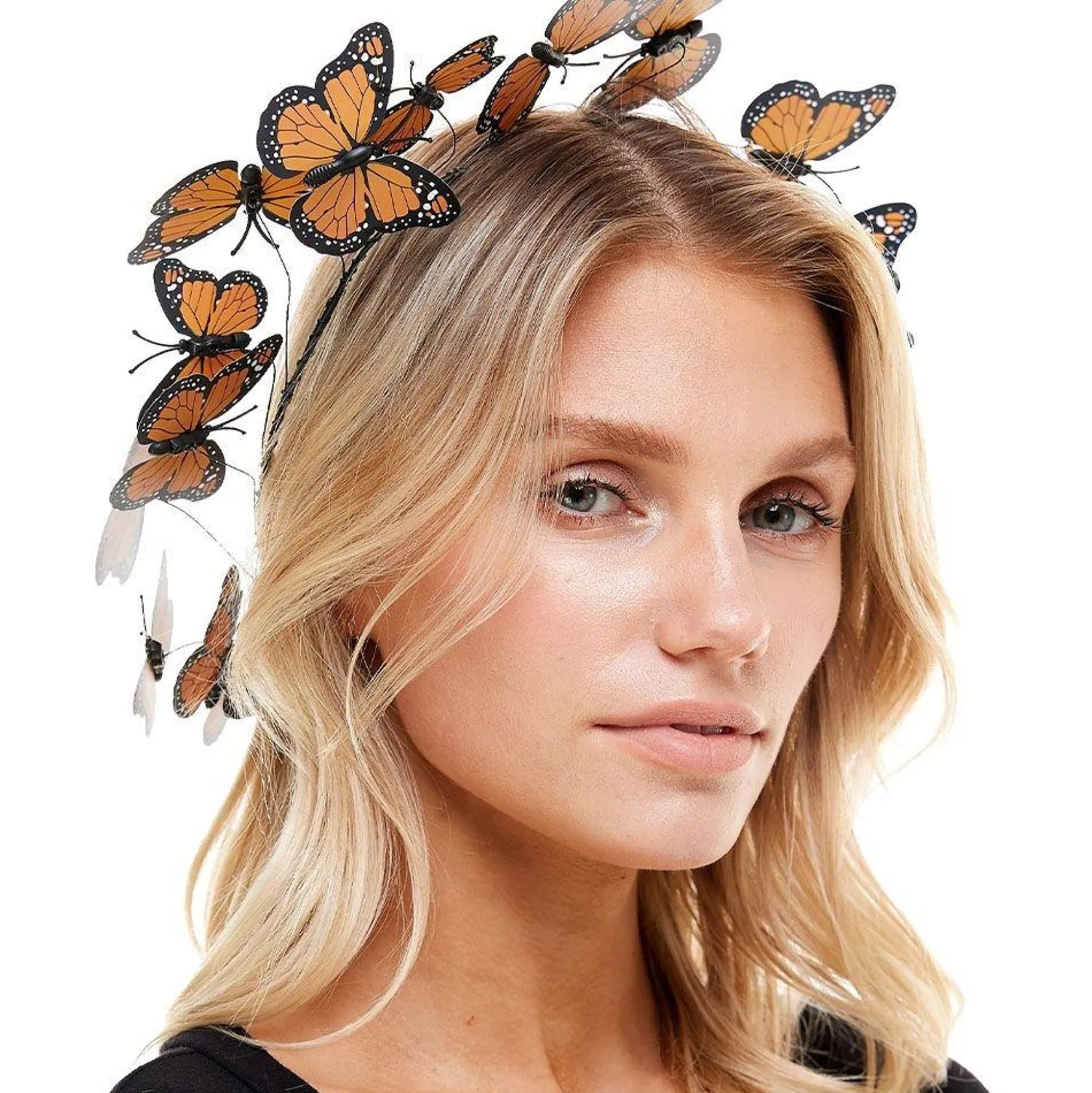 Sale Orange Butterflies Headband - Day Of The Dead Headbands, Tails