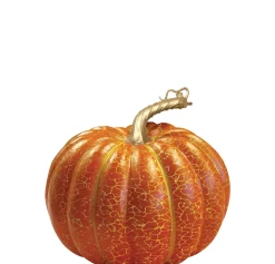 Party City Orange Crackle Pumpkin Decoration| Home Décor